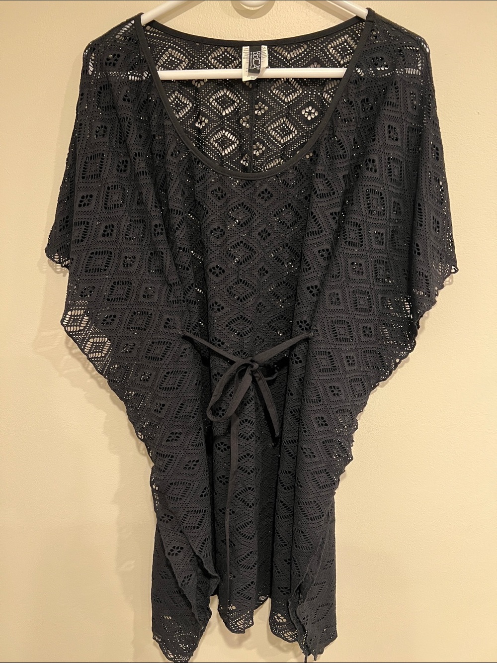 BECCA Black Crochet Cover-Up with Diamond Pattern